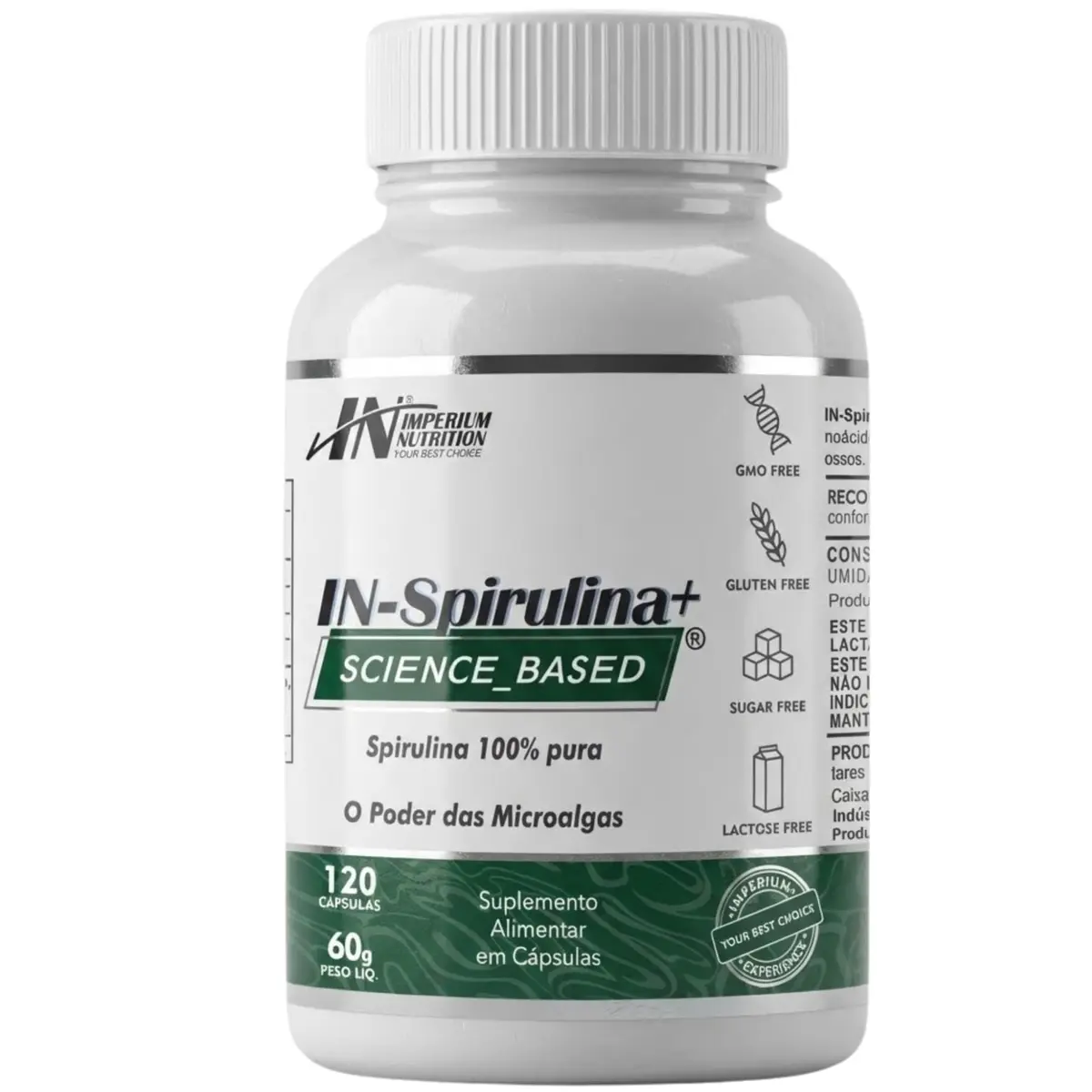 IN-Spirulina+ (Spirulina 120 Cápsulas) Imperium Nutrition