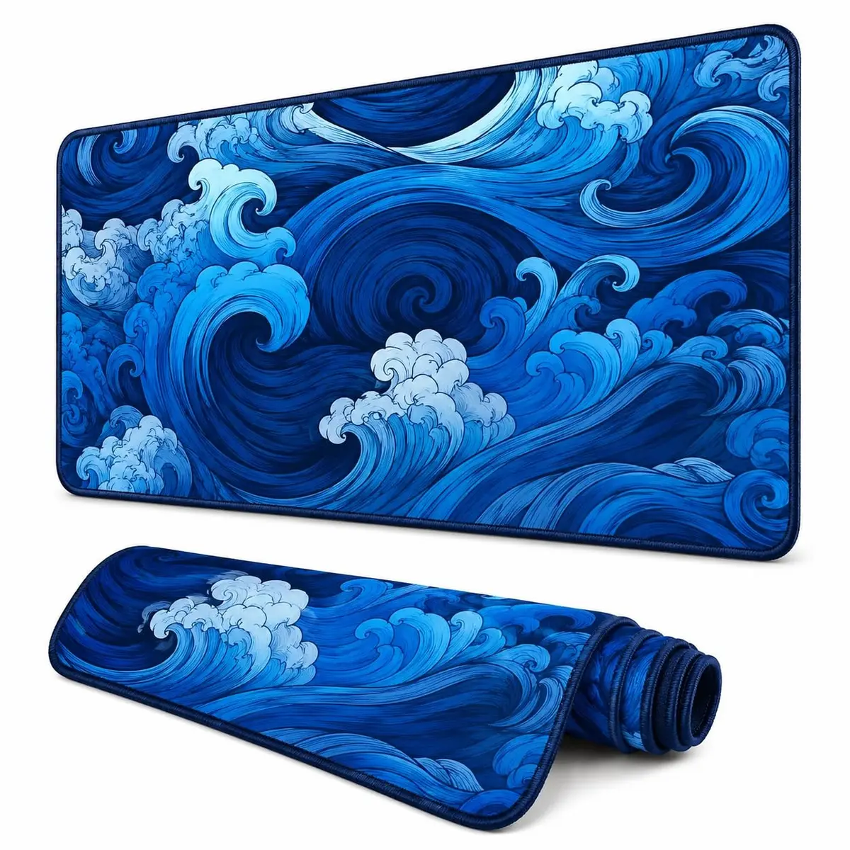 Mouse Pad Gamer 60x30cm Impermeável Antiderrapante Azul | Bordas Costuradas, Ideal para Setup Gamer