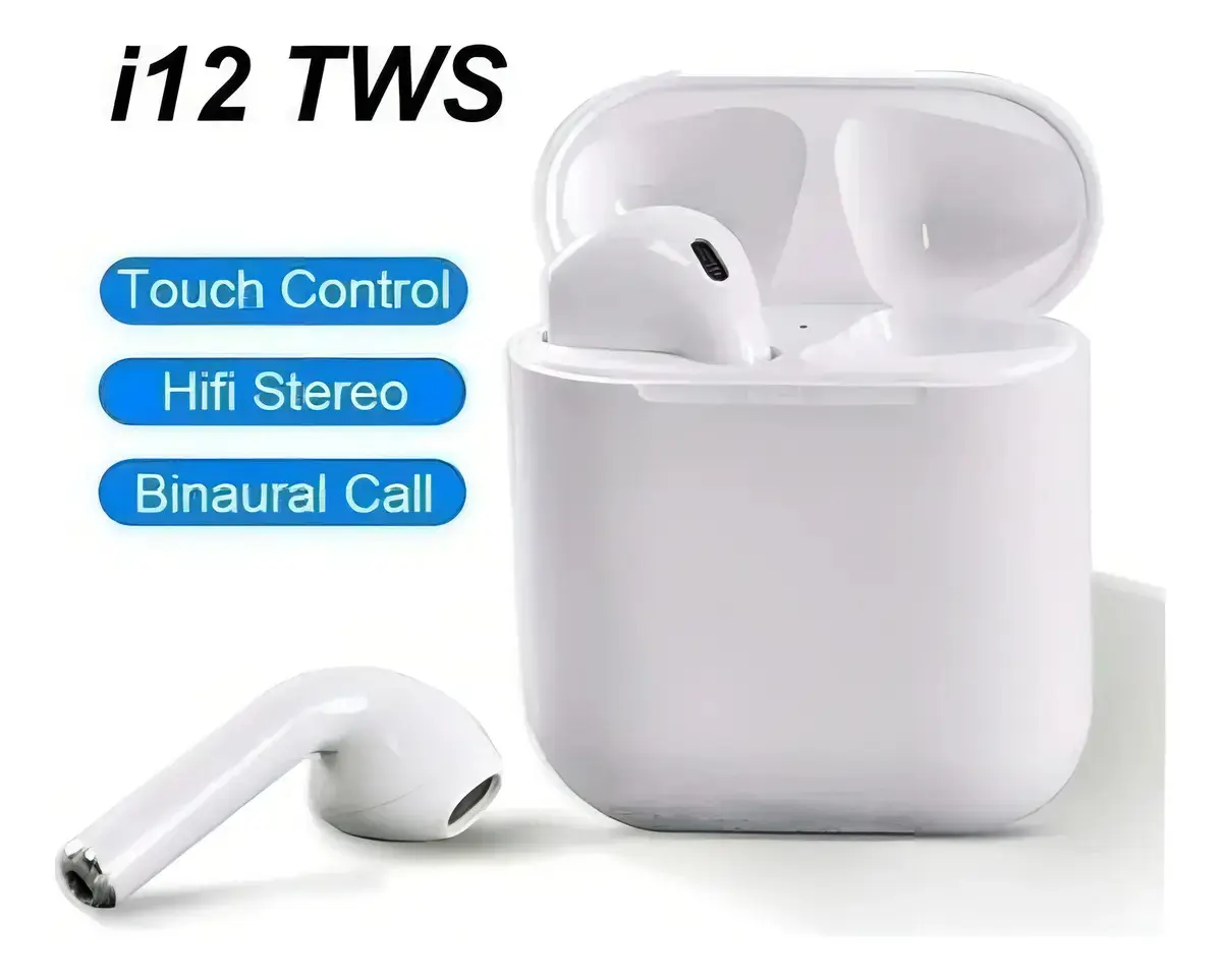 Fone Ouvido I12 Fone Bluetooth Touch I12 Recarregável Cor Azul - 1