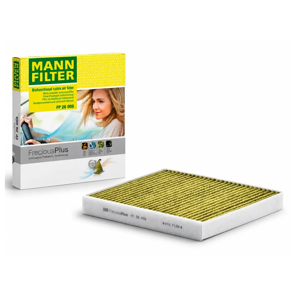 MANN-FILTER Filtro Cabine FreciousPlus CU26009 VW Golf Tiguan Taos Audi A3 - 1