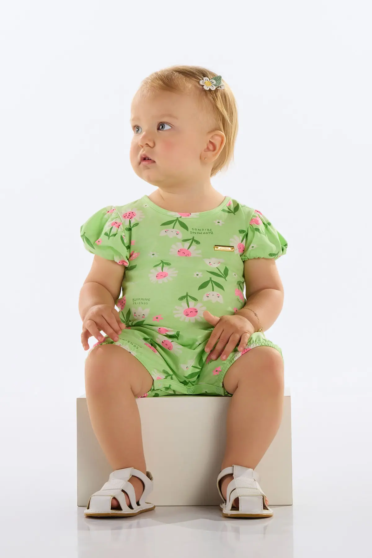 Banho de Sol de Florezinhas para Bebê Menina (Verde) Quimby - 1