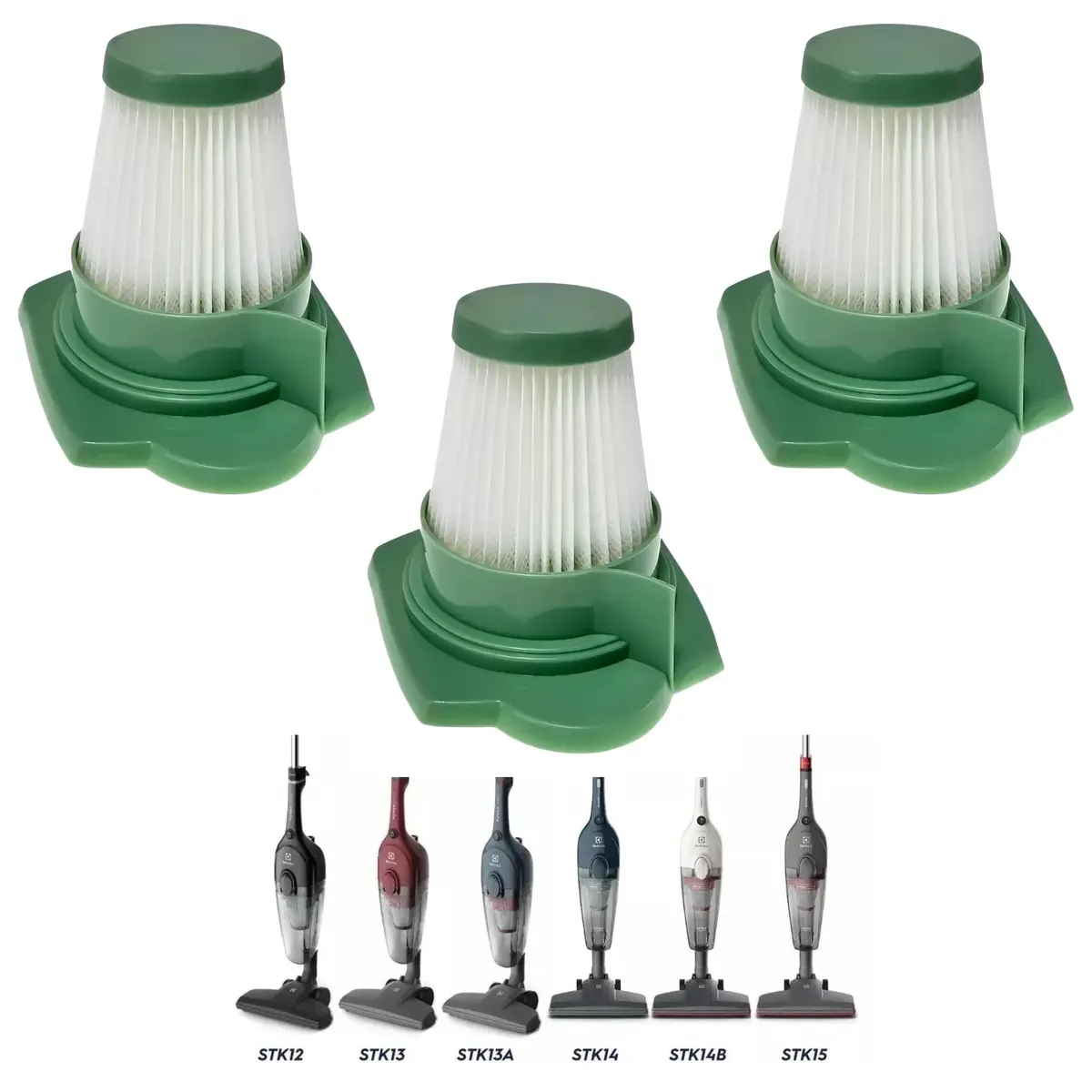 3 Filtro Hepa Verde Aspirador Vertical Power Speed Compatível com Electrolux A21794001 STK12 STK13 STK13A STK14 STK14B STK15 Peça Reposição