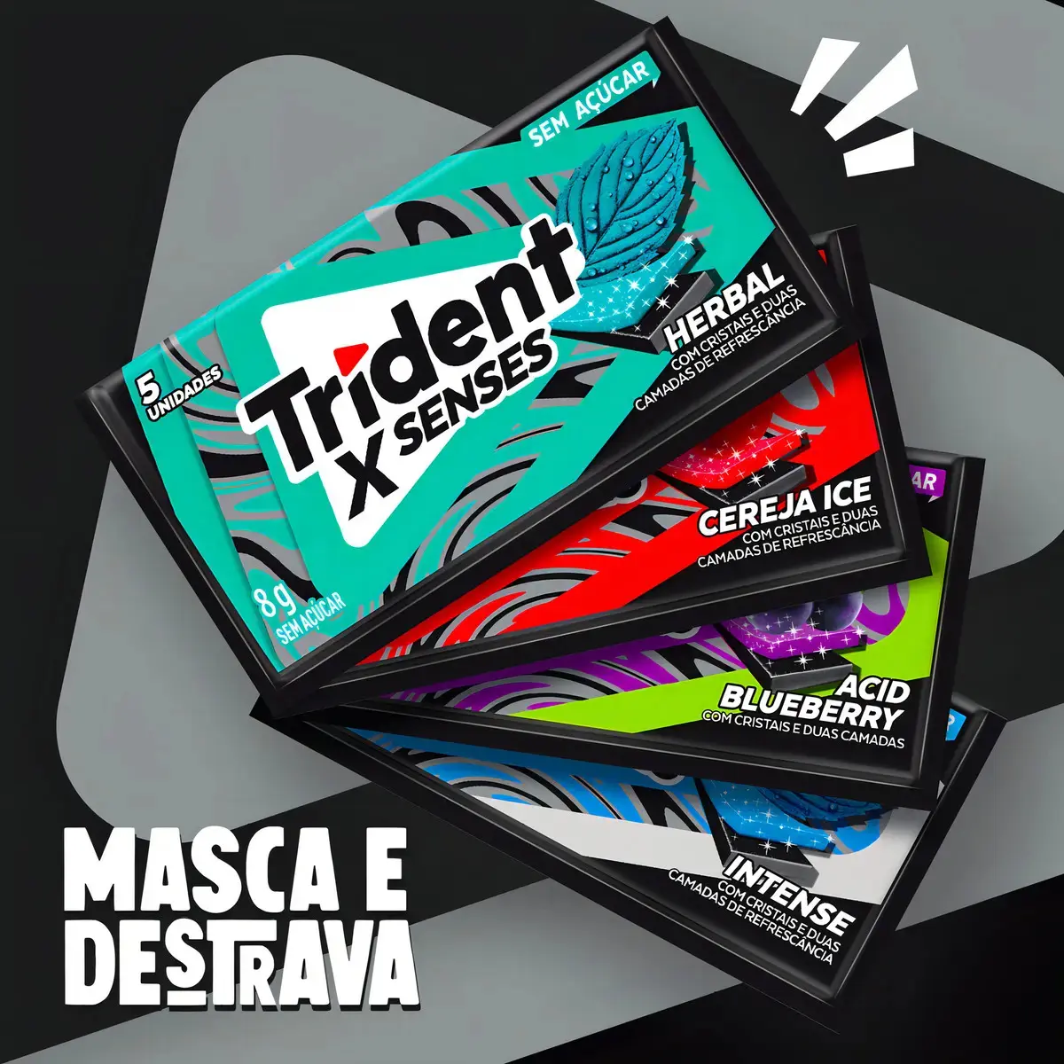 Trident Chiclete Sabor Herbal Sem Açucar 21 unidades de 8g thumbnail 4