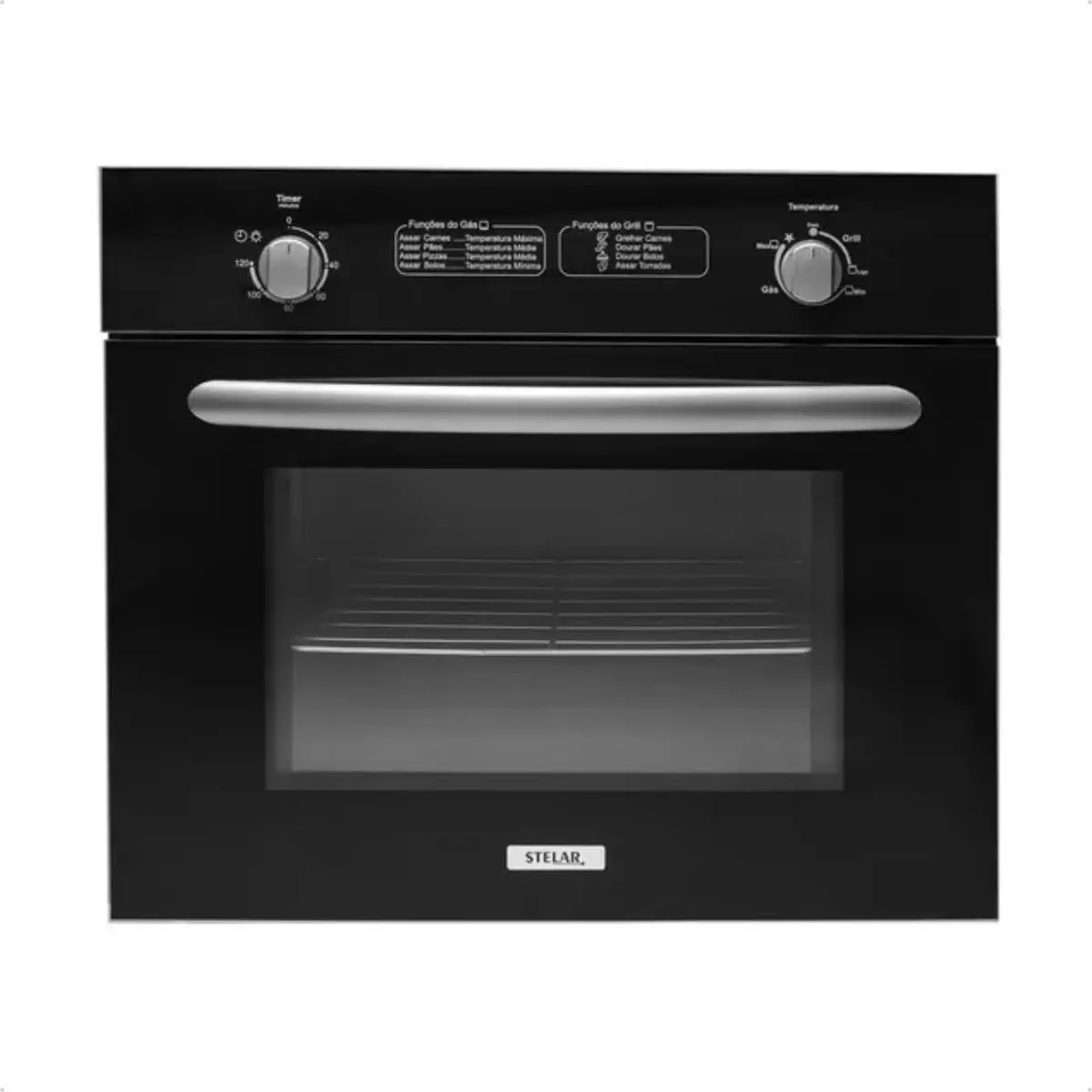 Forno de Embutir à Gás Stelar de 55 Litros Preto 127V