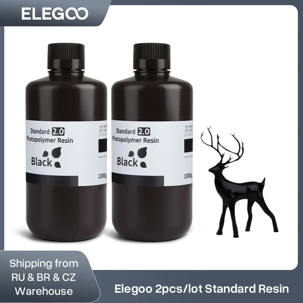 Resina Padrão ELEGOO / Resina Semelhante a ABS / Resina Lavável com Água / Resina 8K para Impressão 3D MSLA DLP LCD