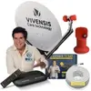 Kit Antena Parabólica 60cm + Receptor Vx10, Sem Mensalidade - 1