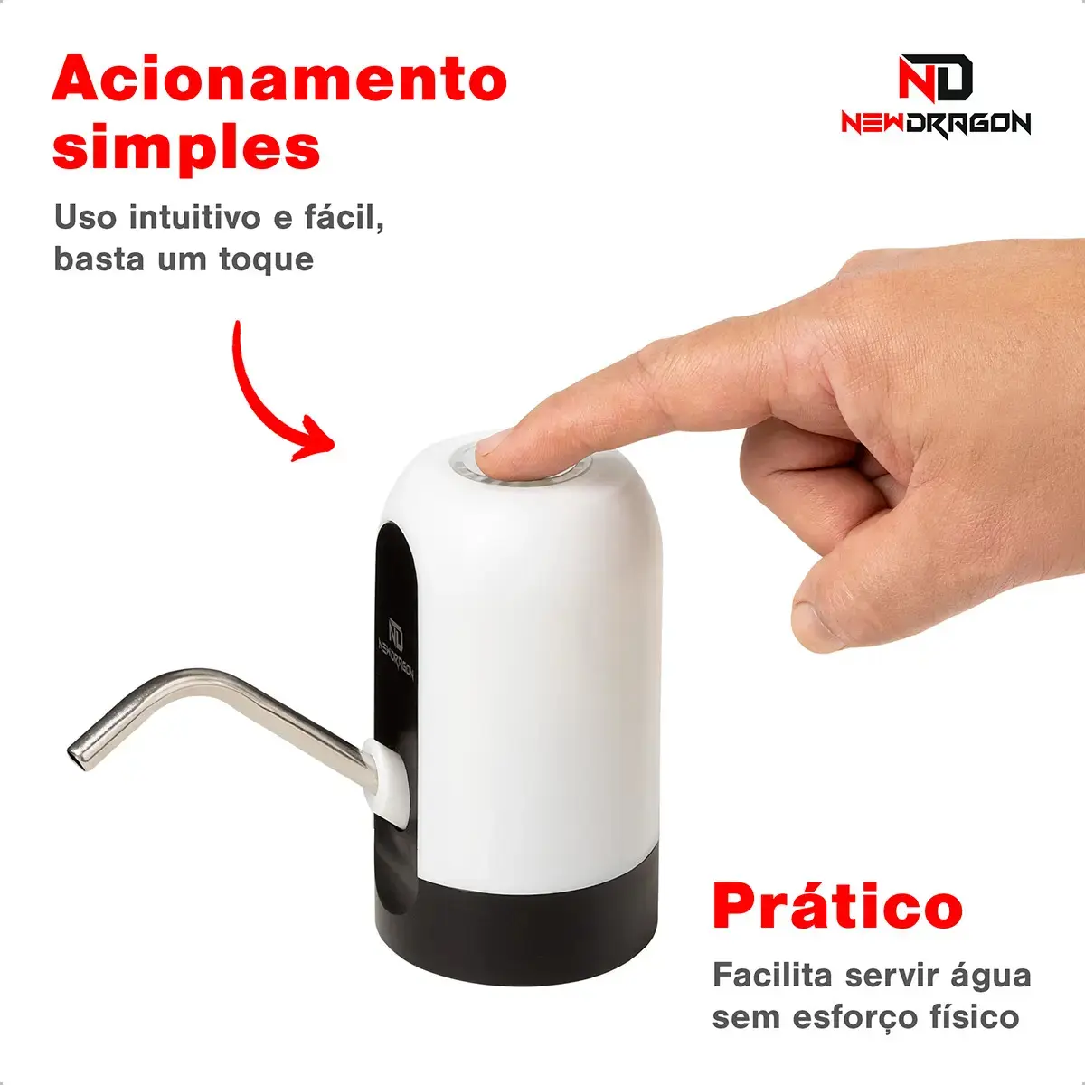 Bomba Elétrica Portátil USB Newdragon Para Galão 5L 10L 20L thumbnail 3