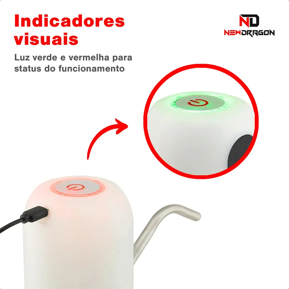 Bomba Elétrica Portátil USB Newdragon Para Galão 5L 10L 20L thumbnail 4