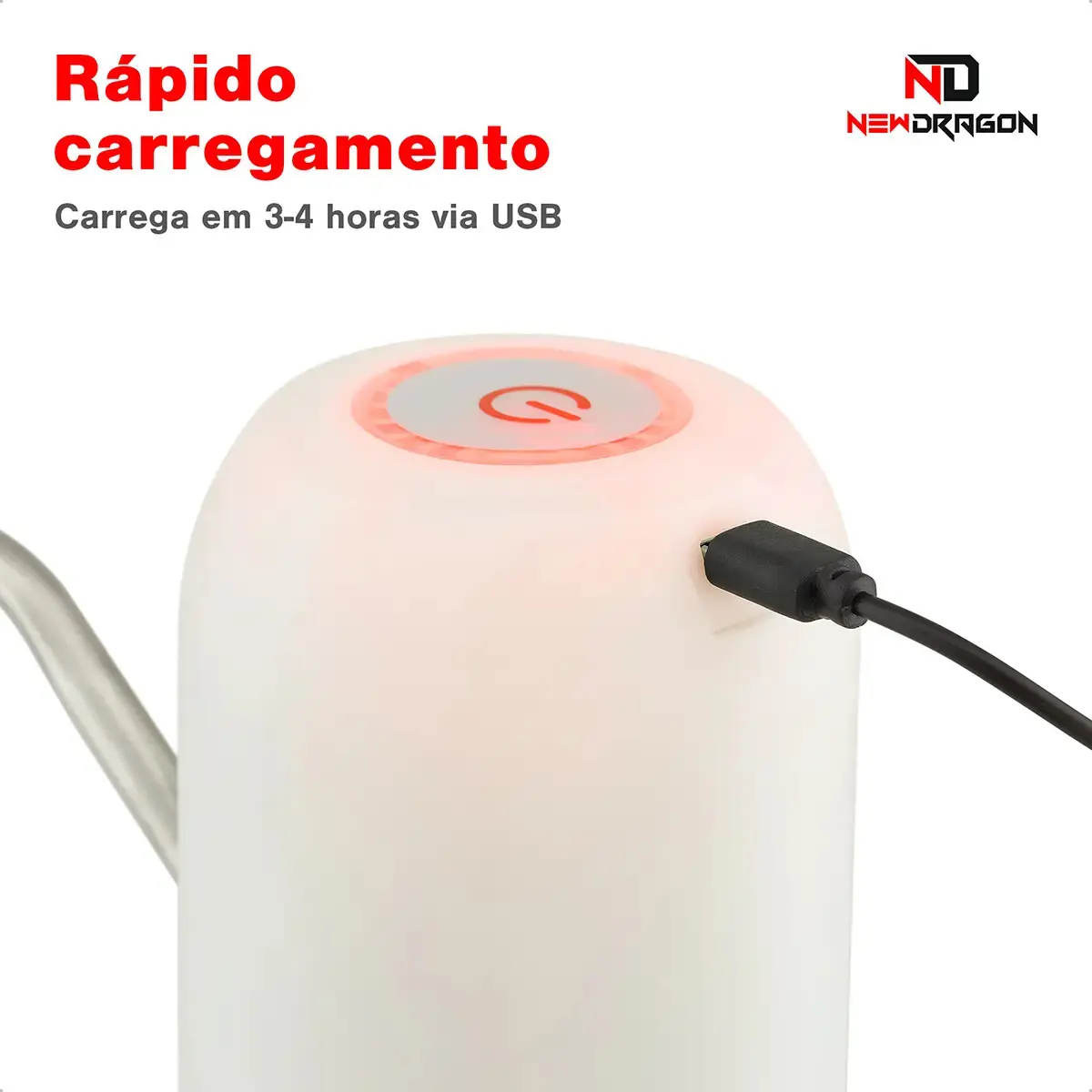 Bomba Elétrica Portátil USB Newdragon Para Galão 5L 10L 20L thumbnail 5