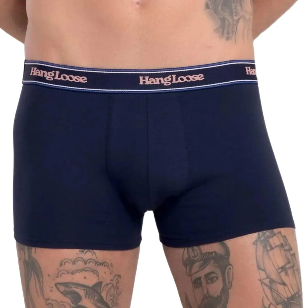 HANG LOOSE Cueca Boxer Cotton Ajuste Anatômico Toque Macio e Respirabilidade, Azul Marinho, GG