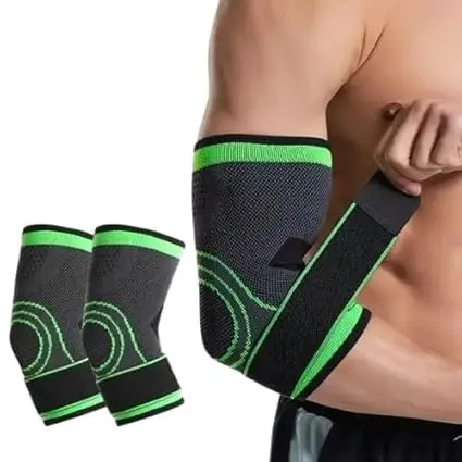Kit 2 Unidades Cotoveleira Compressão Unissex Bilateral Ortopédica Ajustável Tensor Alivio Dor Esporte Fitness Proteção Cotovelo Tendinite Fibromialgia Epicondilite Unissex Bilateral