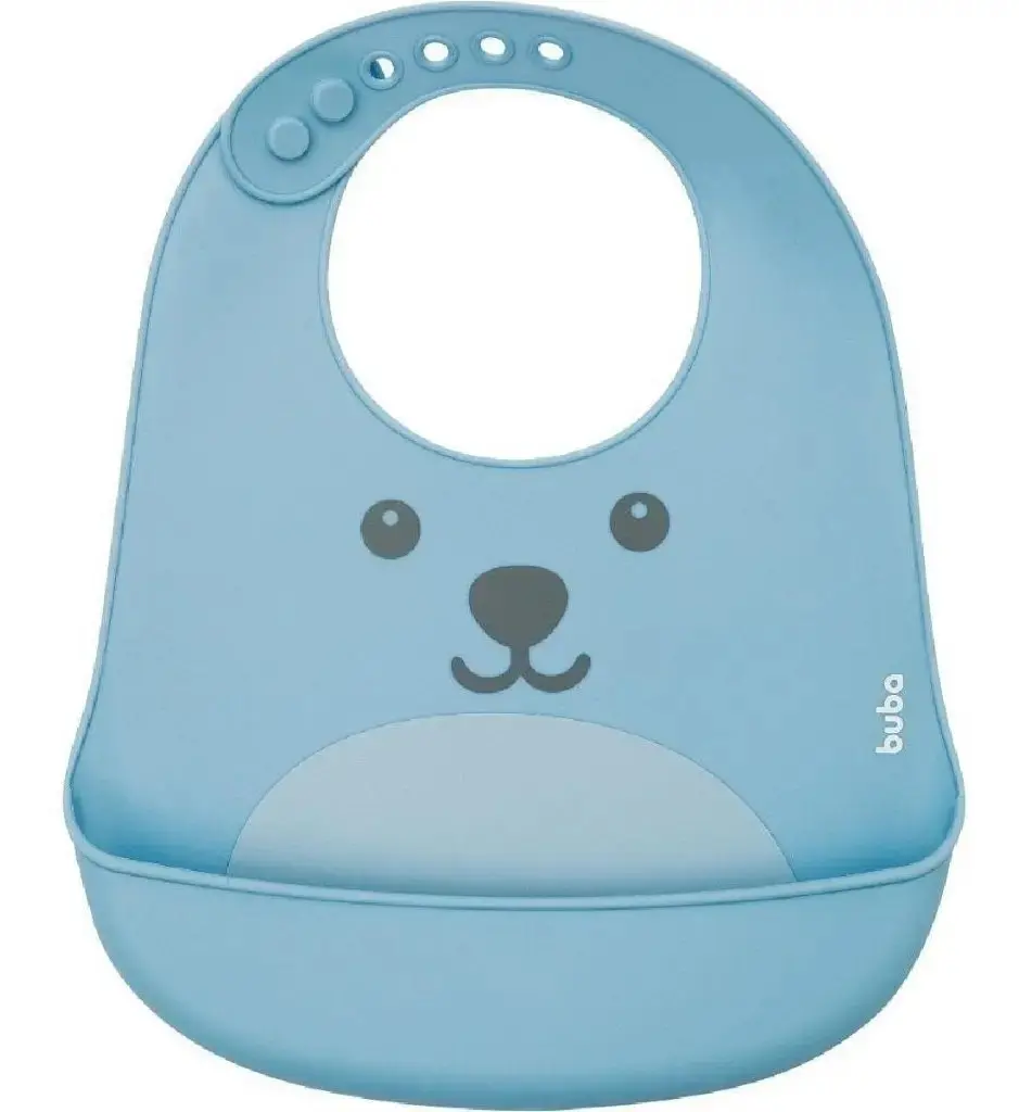 Babador De Silicone Gumy Com Pega Migalhas Azul Buba