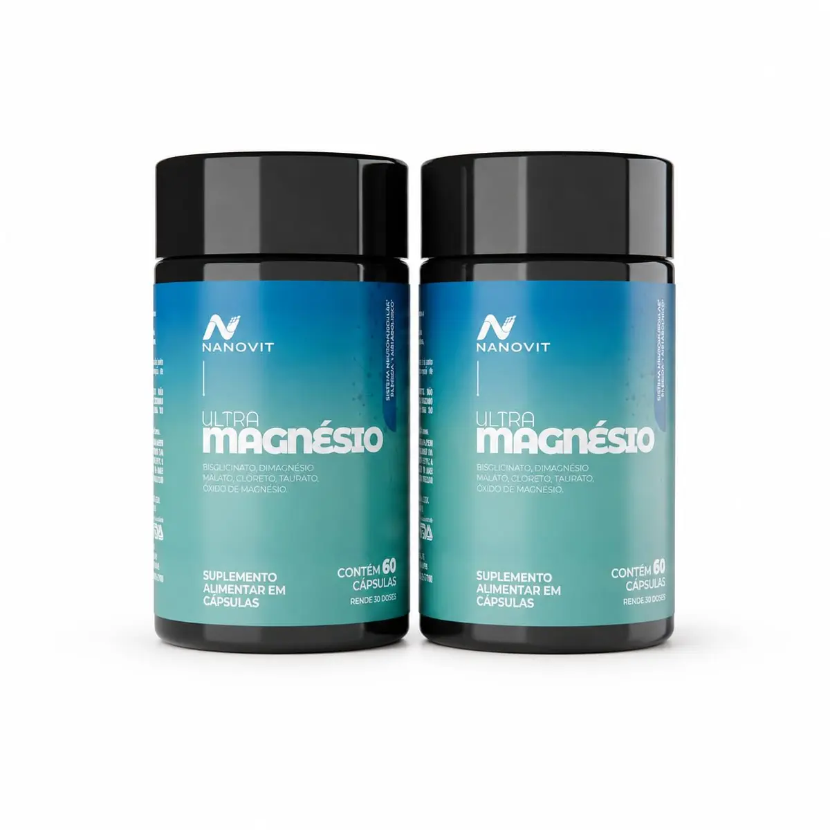Nanovit Magnésio 5 em 1 260mg 120 Cápsulas Quelato Bisglicinato Dimalato Taurato Cloreto Óxido Suplemento Alta Absorção e Biodisponibilidade Nano 5MAG