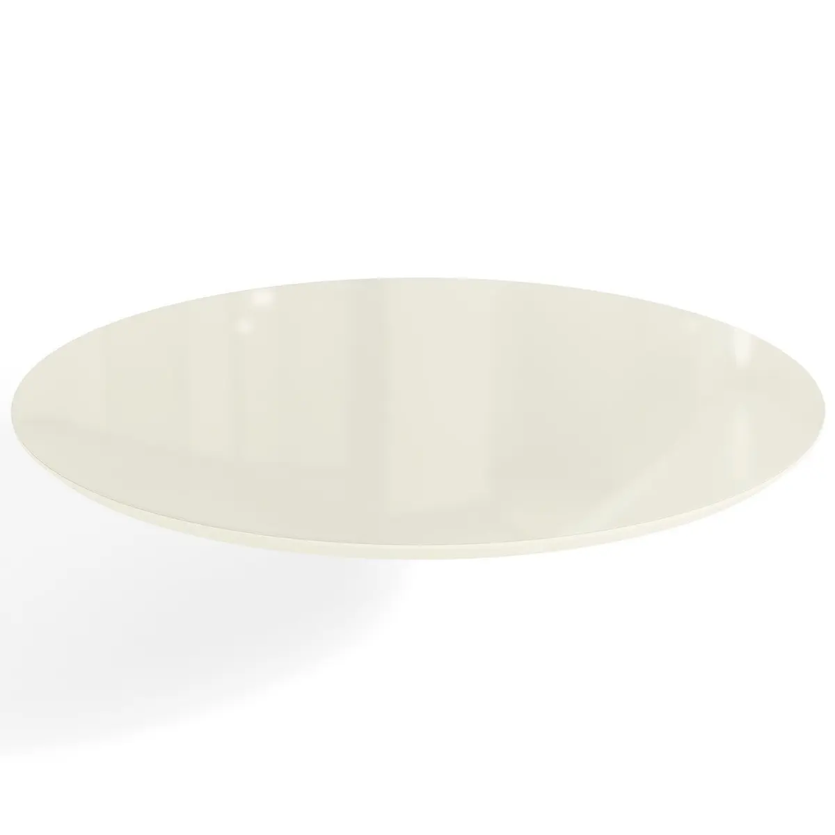 Tampo Redondo Mesa de Jantar Com Vidro 105cm Off Withe