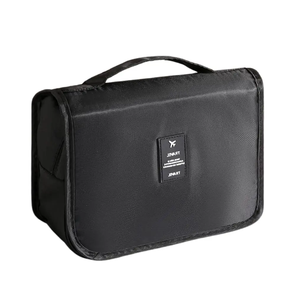 Bolsa Necessaire de Viagem Organizador para Maquiagem, Preto | Com Divisória