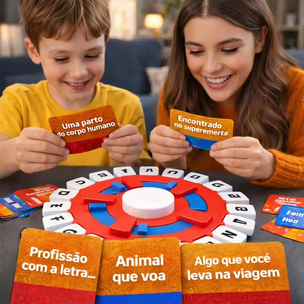 Jogo Stop Eletrônico 10 Segundos Timer Raciocínio Caça Palavras Educativo Família Cartas Desafio Letras Brinquedo Inteligente Interativo Festa Viagem Português Prime Luxo