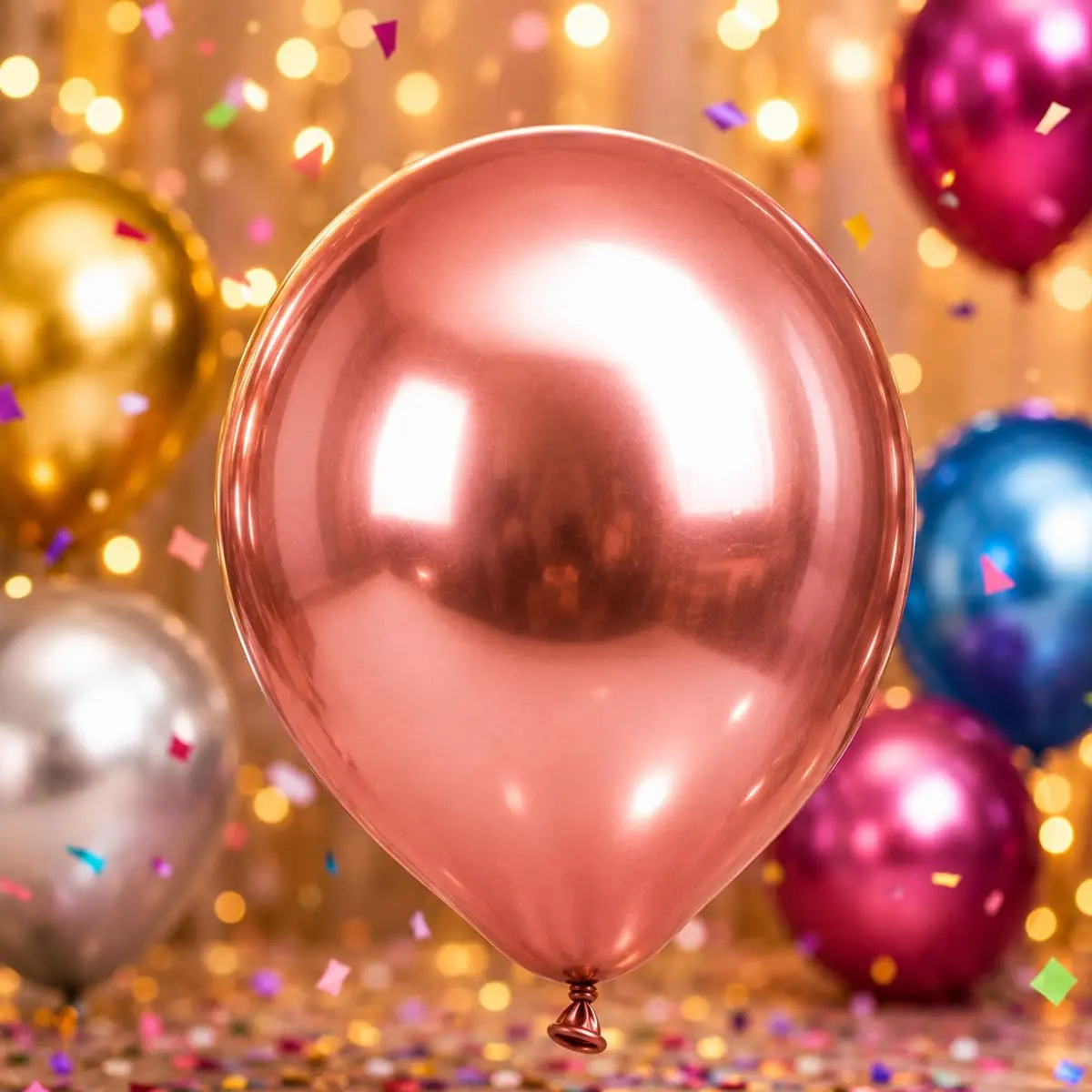 Balão Látex Cromado 10 Pol Metalizado Kit 50 Unidades Rose Gold | Material resistente, maior durabilidade no uso