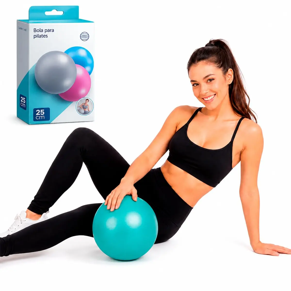 Bola de Pilates 25cm PVC Premium | Exercícios, Fisioterapia, Treino Funcional, Reabilitação, Yoga, Equilíbrio, Core, Postura, Alongamento