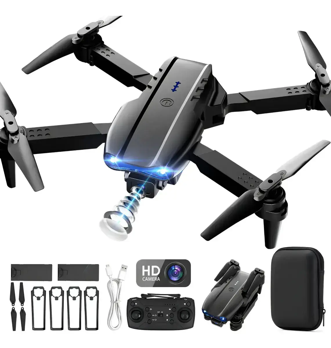 Drone DLI E99 Mini com Câmera Dupla HD e Controle Remoto - 1