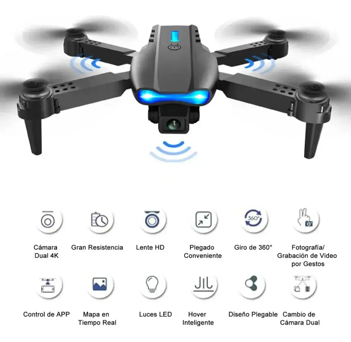 Drone DLI E99 Mini com Câmera Dupla HD e Controle Remoto thumbnail 3