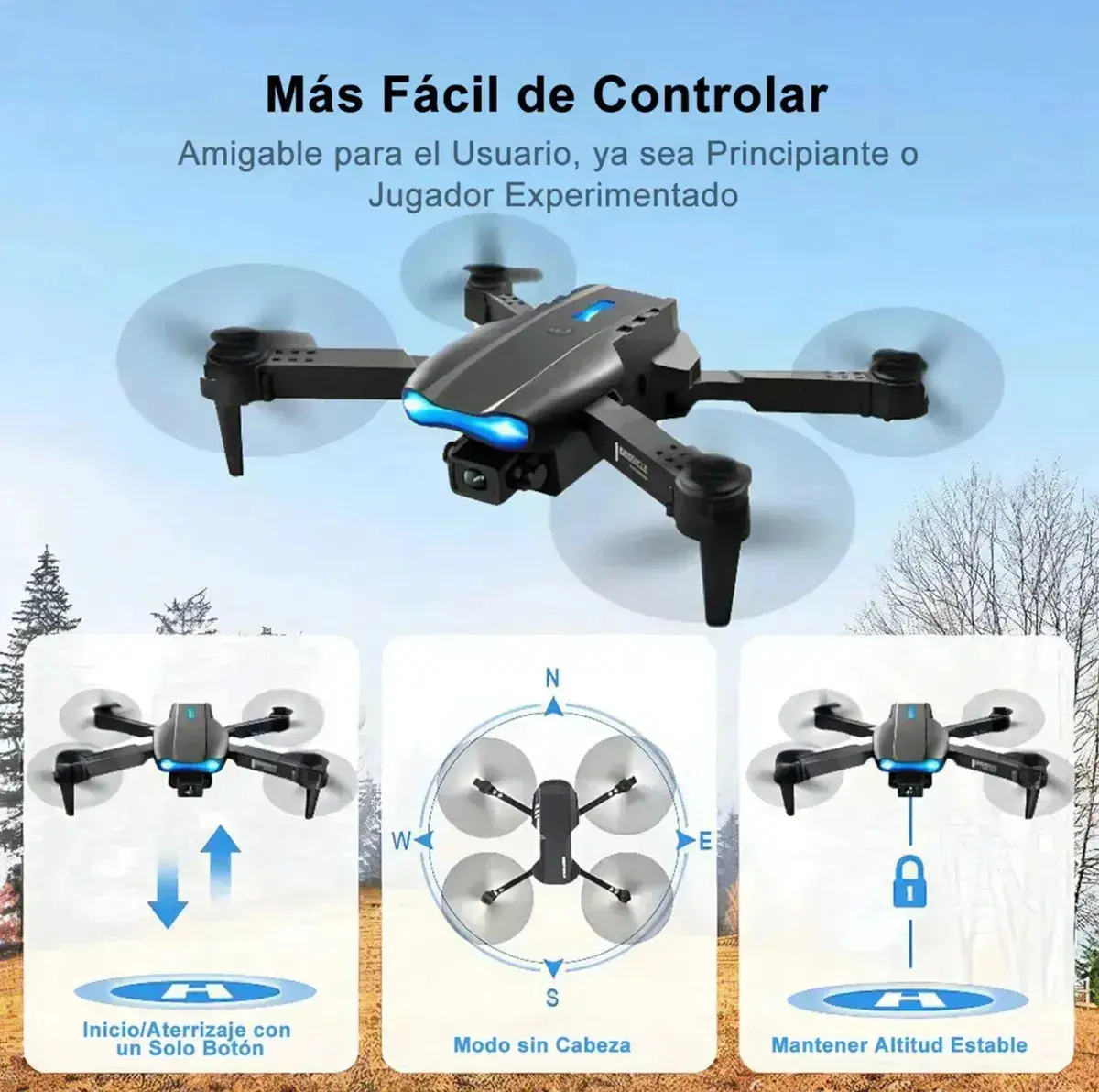 Drone DLI E99 Mini com Câmera Dupla HD e Controle Remoto thumbnail 8
