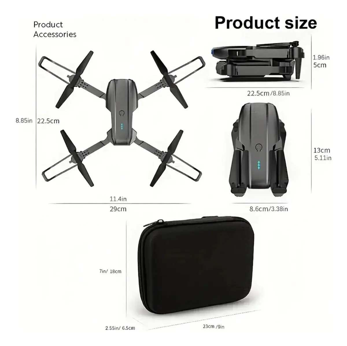 Drone DLI E99 Mini com Câmera Dupla HD e Controle Remoto thumbnail 10