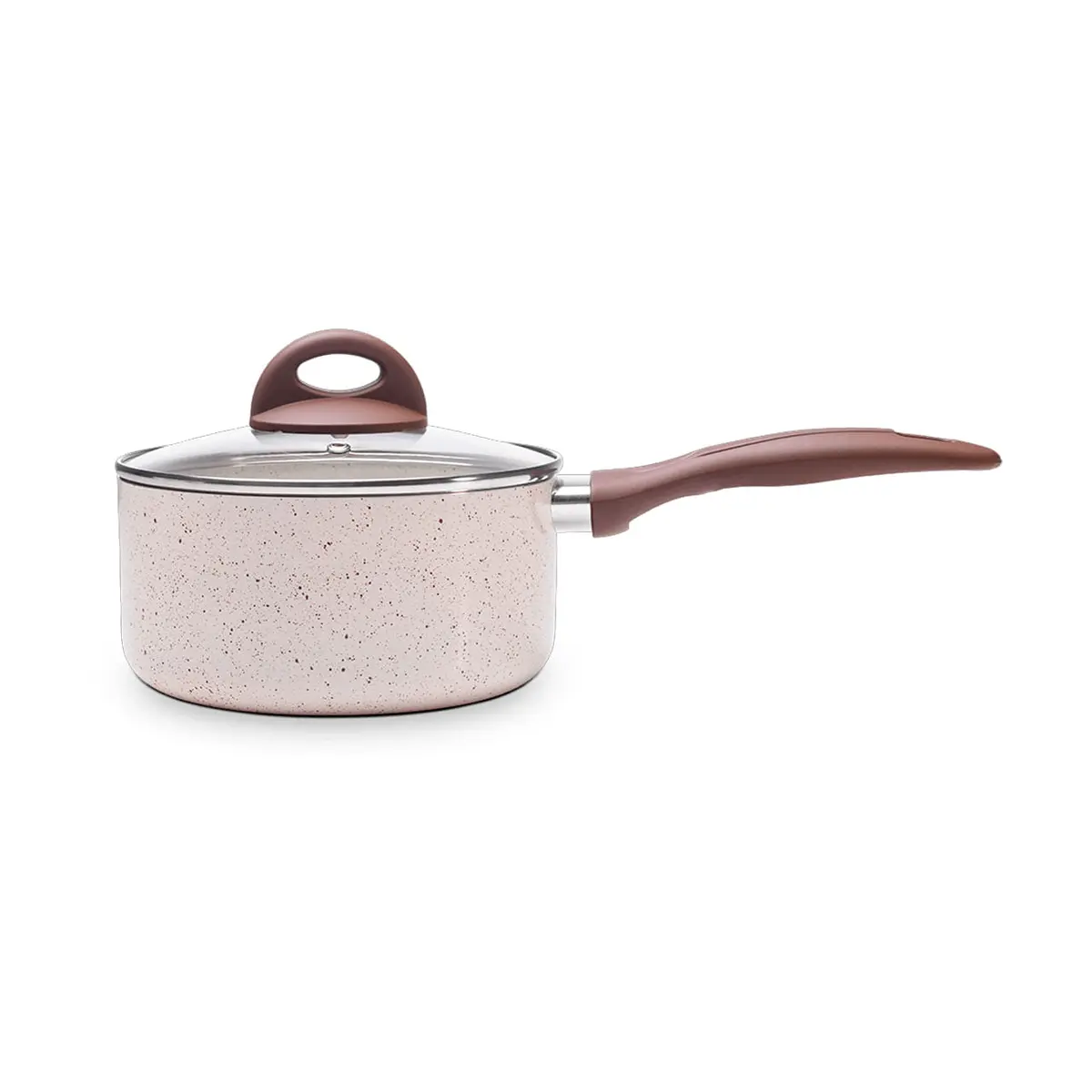 Panela de Indução com Tampa Brinox Smart Plus Antiaderente Ceramic Life Ø18cm 1,55 Litros Vanilla