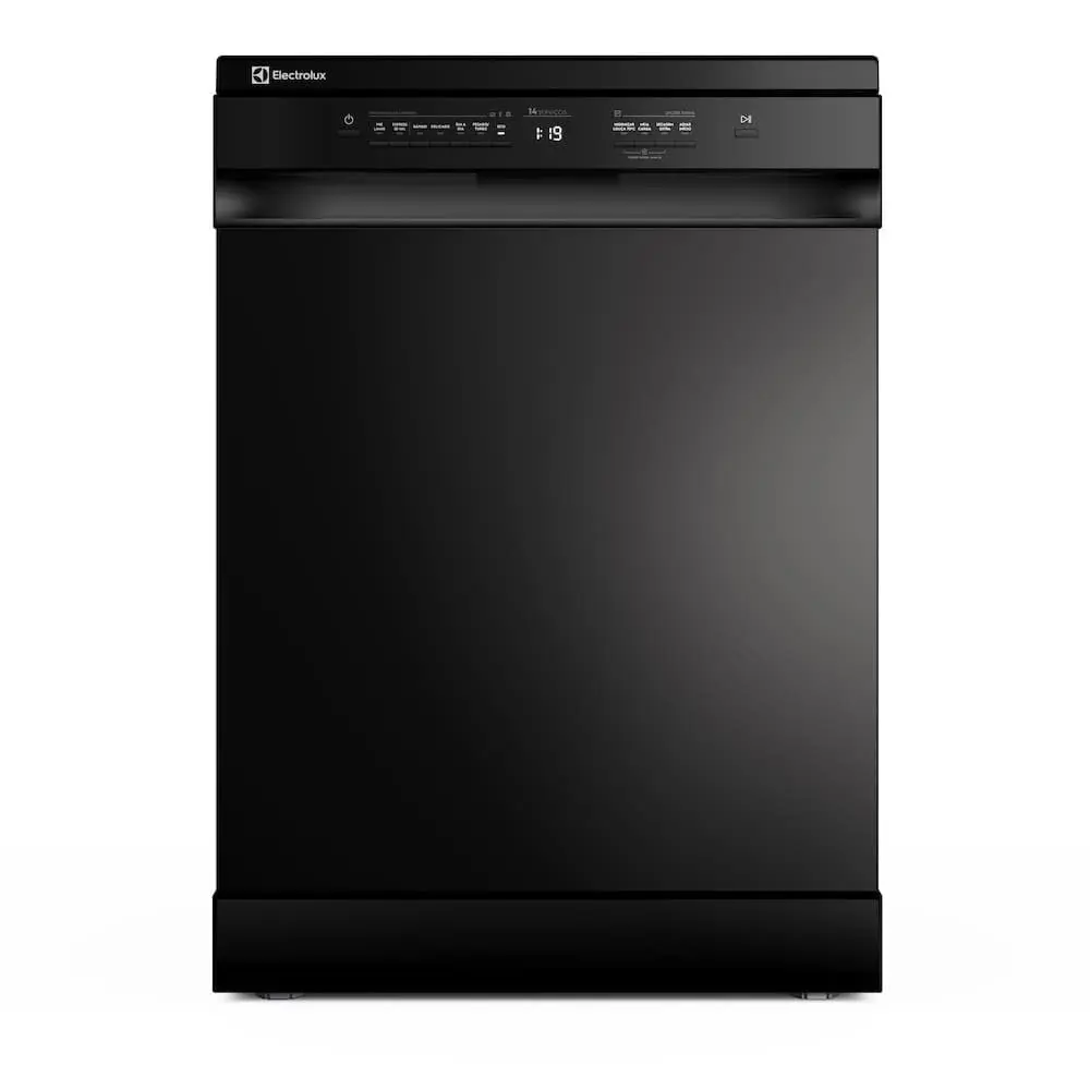 Electrolux Lava-Louças de Piso Preta LP14E 59,8x60x84,5 cm 14 Serviços com Higienização 70°C, Lava e Seca 50, Meia Carga e Controles Digitais
