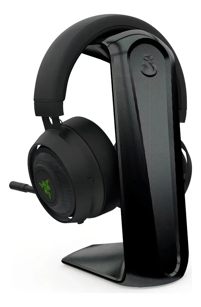 Suporte Headset Headphone Gamer Sculpy C1 Preto Mesa Fones Grandes Pés Silicone - 1