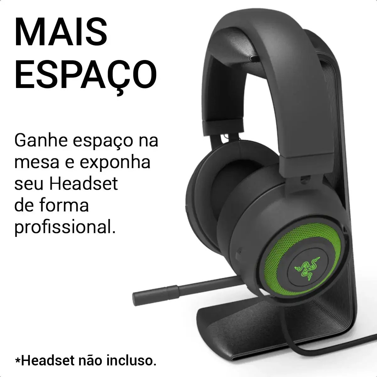 Suporte Headset Headphone Gamer Sculpy C1 Preto Mesa Fones Grandes Pés Silicone thumbnail 4