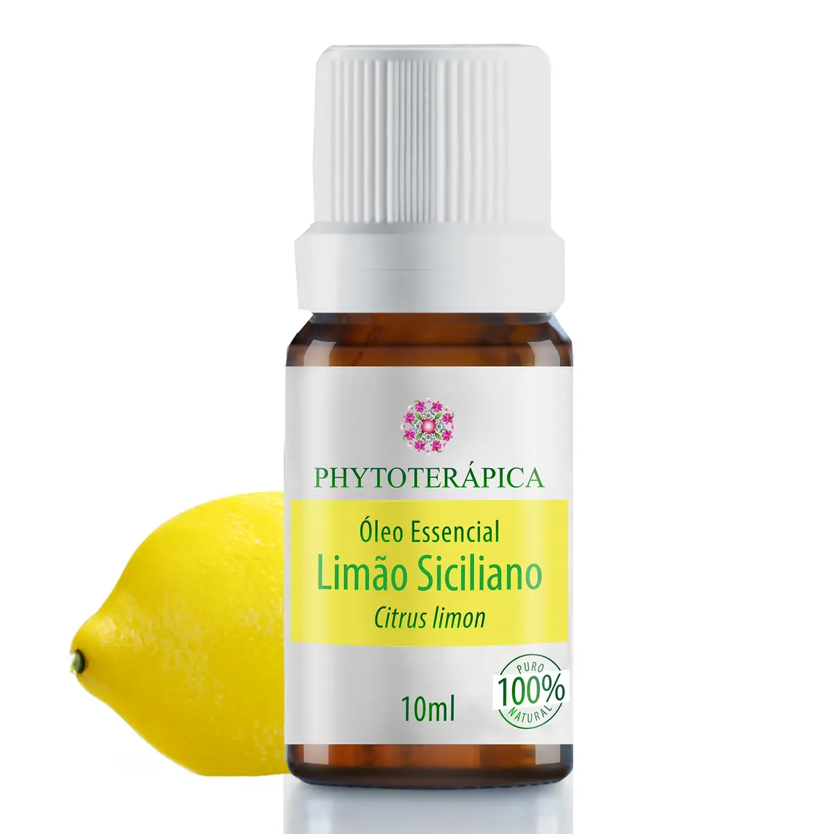 Óleo Essencial de Limão Siciliano Phytoterápica 10ml para Difusor, Massagem e Aromaterapia, 100% Puro e Natural - 1