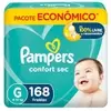 Fraldas Pampers Confort Sec G c/168 unidades - 1
