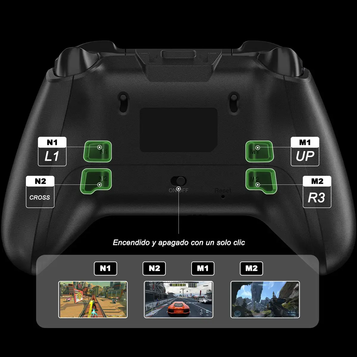 QRD Ferrox M5 Controle Sem Fio Para Xbox Series X|S, Xbox One, Pc, Switch E Android Ios Preto thumbnail 5