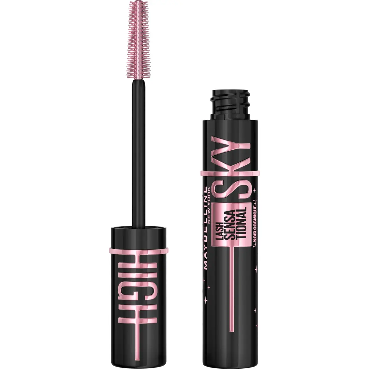 Maybelline NY Lash Sensational Sky High Cosmic Black, Máscara de Cílios Lavável com Extrato de Bambu e Escova Flexível para Alongamento Sem Limites, Pigmento Preto Intenso, Edição Especial, 7,2ml