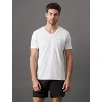 Camiseta Manga Curta Decote v Logo No Peito Calvin Klein Swimwear - Branco Camiseta Manga Curta Decote v Logo No Peito Calvin Klein Swimwear Branco m