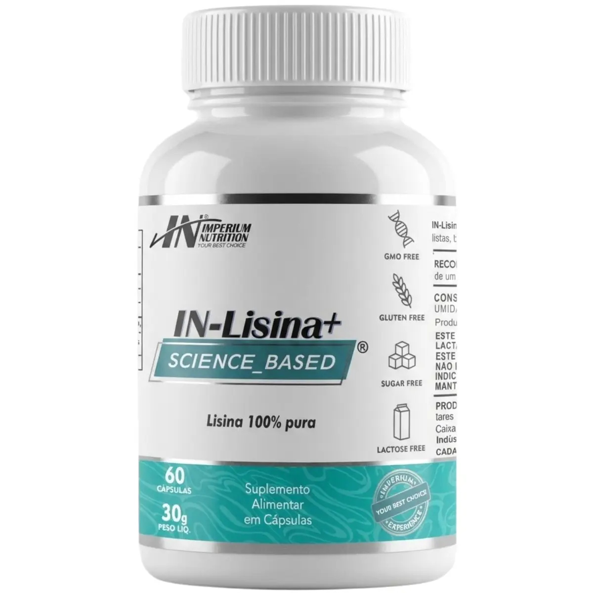 Lisina Máxima Absorção 60 Cápsulas - IN-Lisina+ Imperium Nutrition - 1