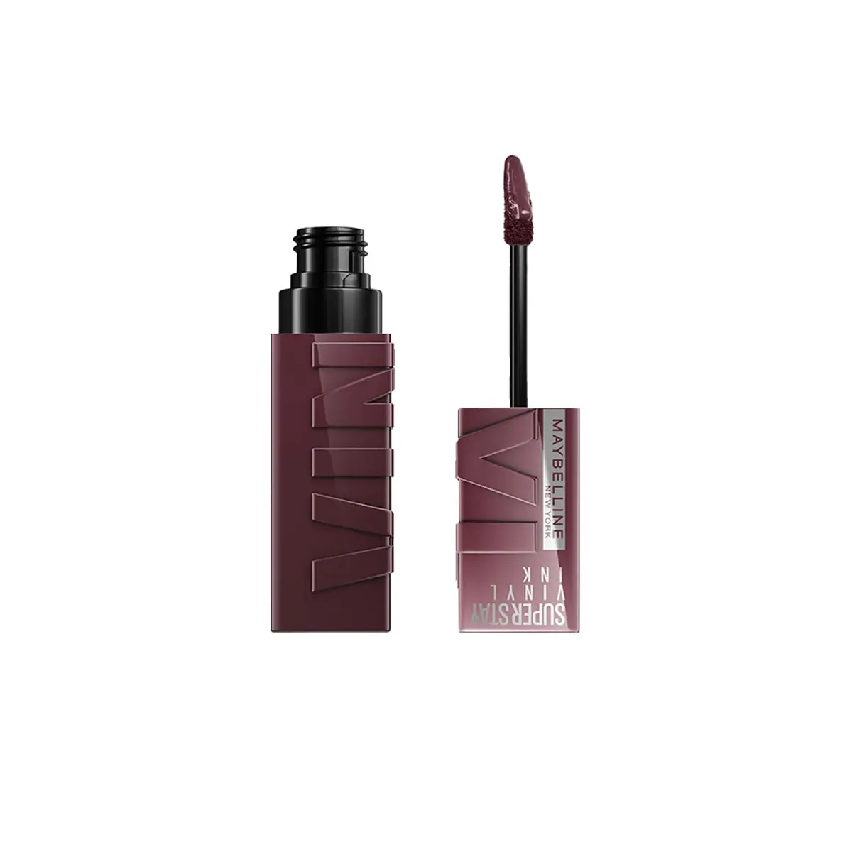 Batom Líquido Vinil Espelhado SuperStay Vinyl Ink Maybelline Fearless 4,2ml | Longa duração de 16h, efeito gloss intenso, brilho instantâneo, não borra nem transfere, vegano