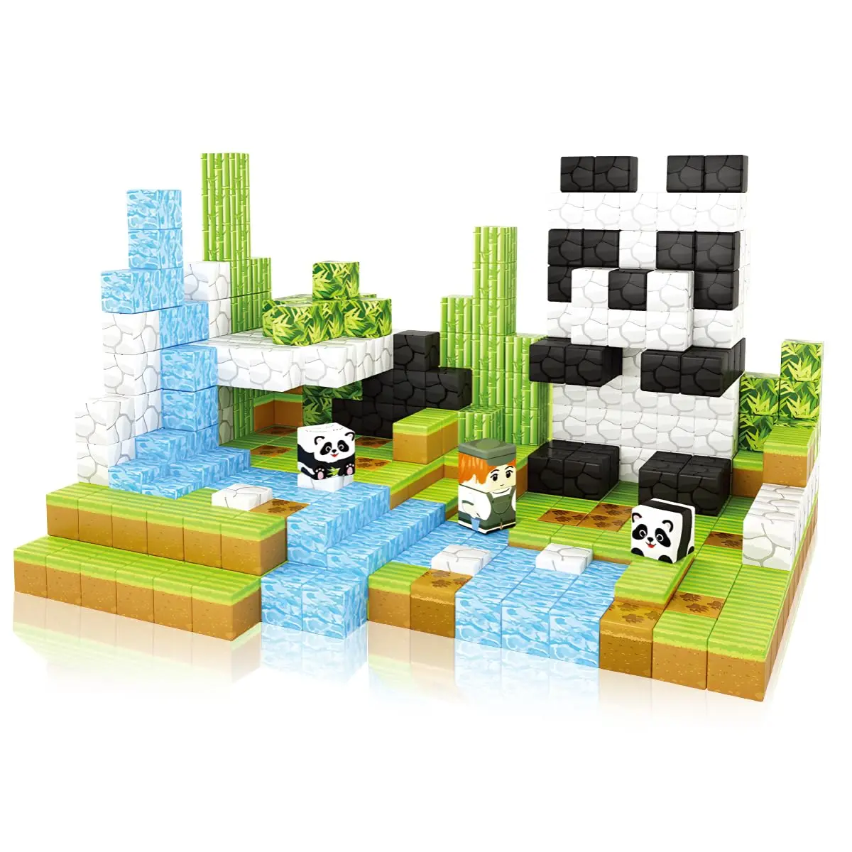 Blocos Magnéticos Panda 70 Peças – Conjunto de Construção Criativa com Cubos Magnéticos, Brinquedos Sensoriais STEM Montessori, Educativo para Crianças 3+ Anos - 1