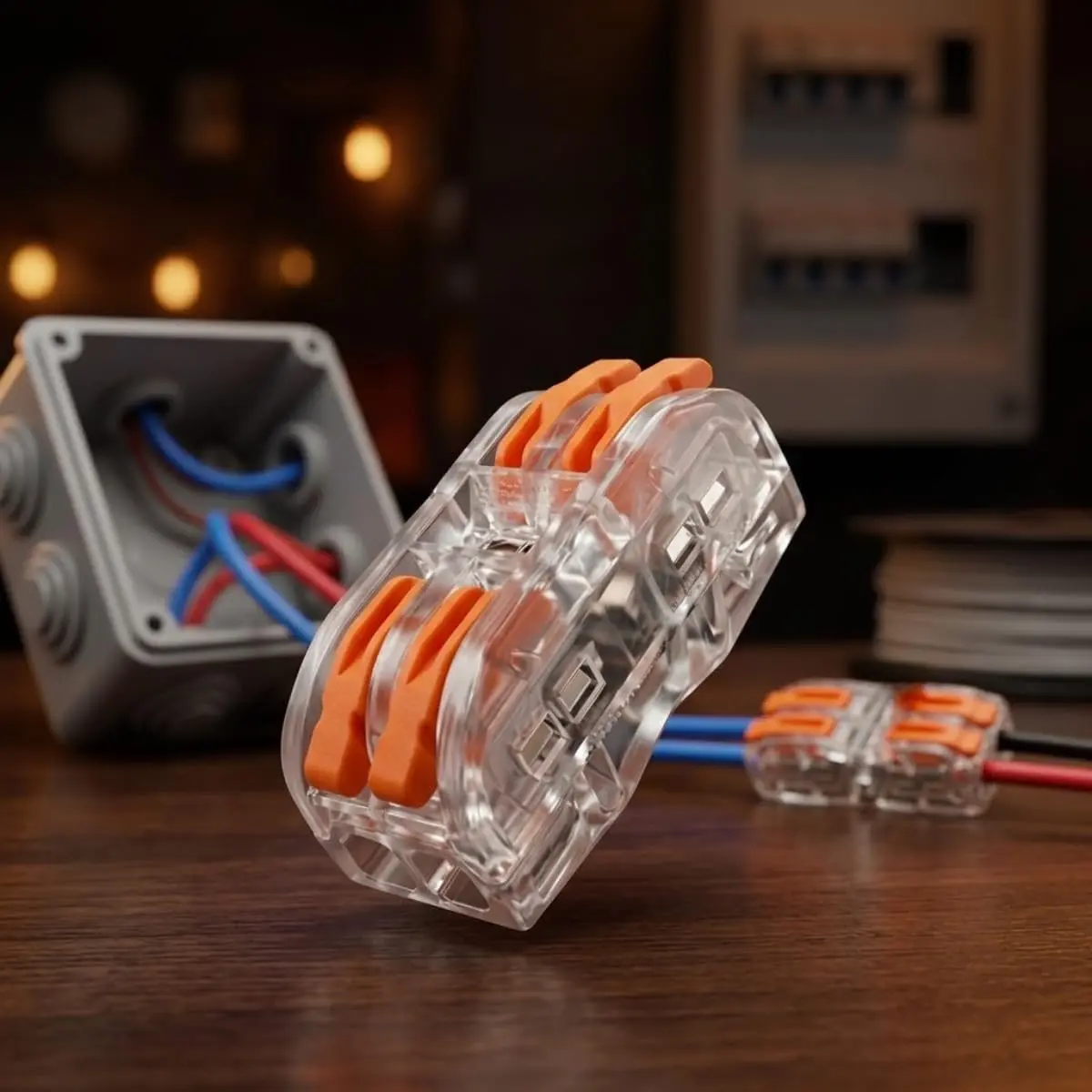 Kit 50 30 20 10 Conectores de Fios Elétricos Emenda Rápida 2 Vias Conector Chuveiro Sem Fita Isolante Conector de Fio Prático Seguro Conector de Fio Elétrico Transparente Reutilizável (20)