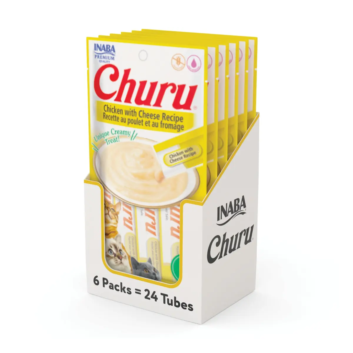 Churu Display Para Gato Sabor Frango Com Queijo 24 Tubos de 14g