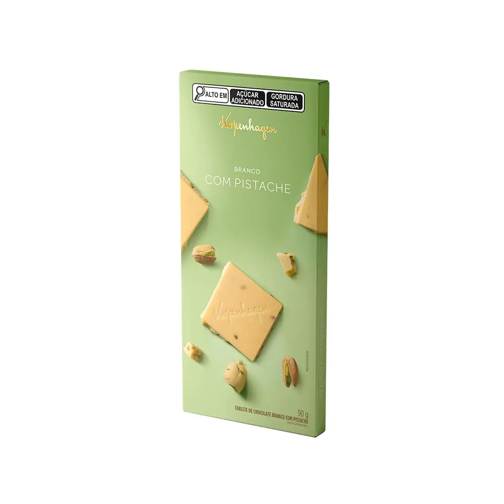 Chocolate Kopenhagen Tablete Branco com Pistache 90g
