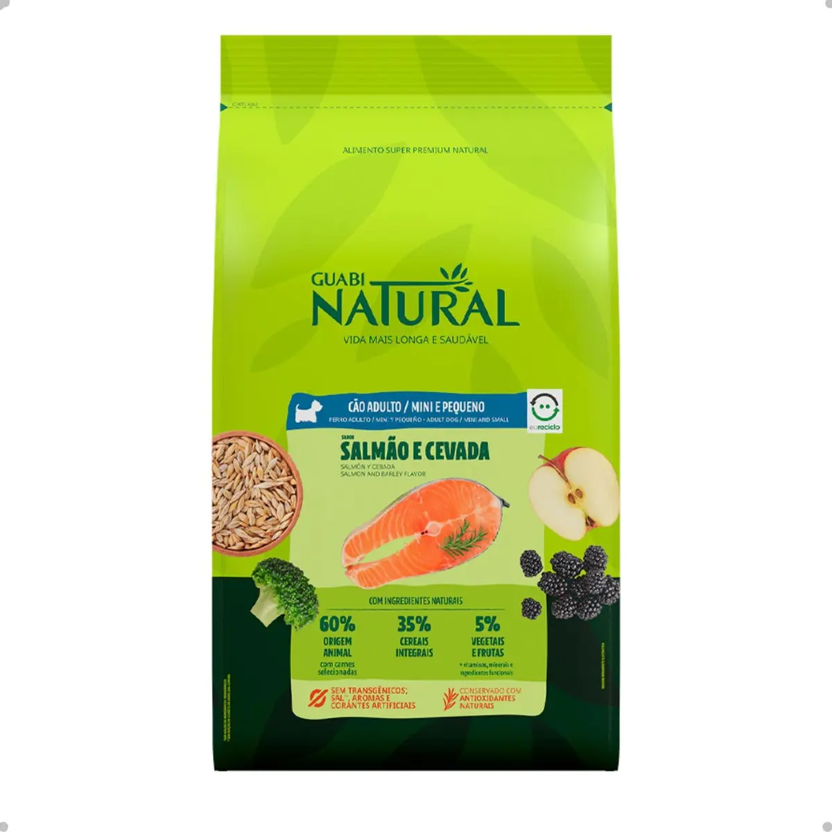 Ração Guabi Natural Cães Adultos Raças Mini e Pequenas Salmão e Cevada 2,5 kg