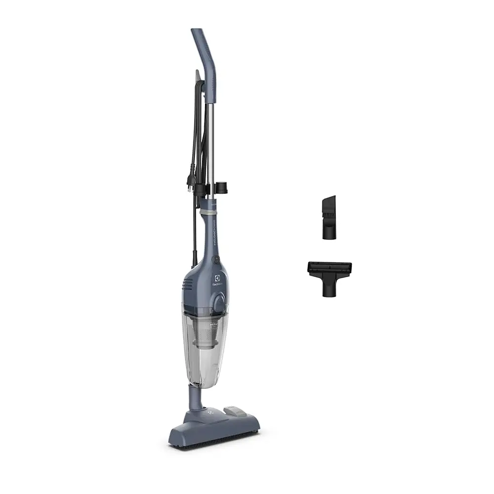 Aspirador de Pó Vertical com fio portátil de mão 2 em 1 potente 1600W cabo 4.7m com capacidade 950 ml filtro HEPA STK17 Azul STK 127v
