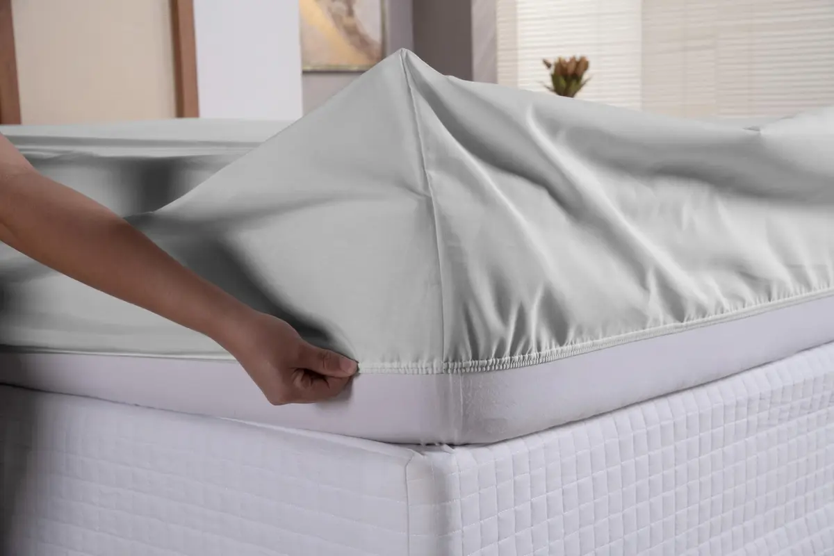 Lençol Avulso Com Elástico 400 Fios Toque Macio Varios Tamanhos Solteiro - Casal - Queen - King (Cinza, Queen)