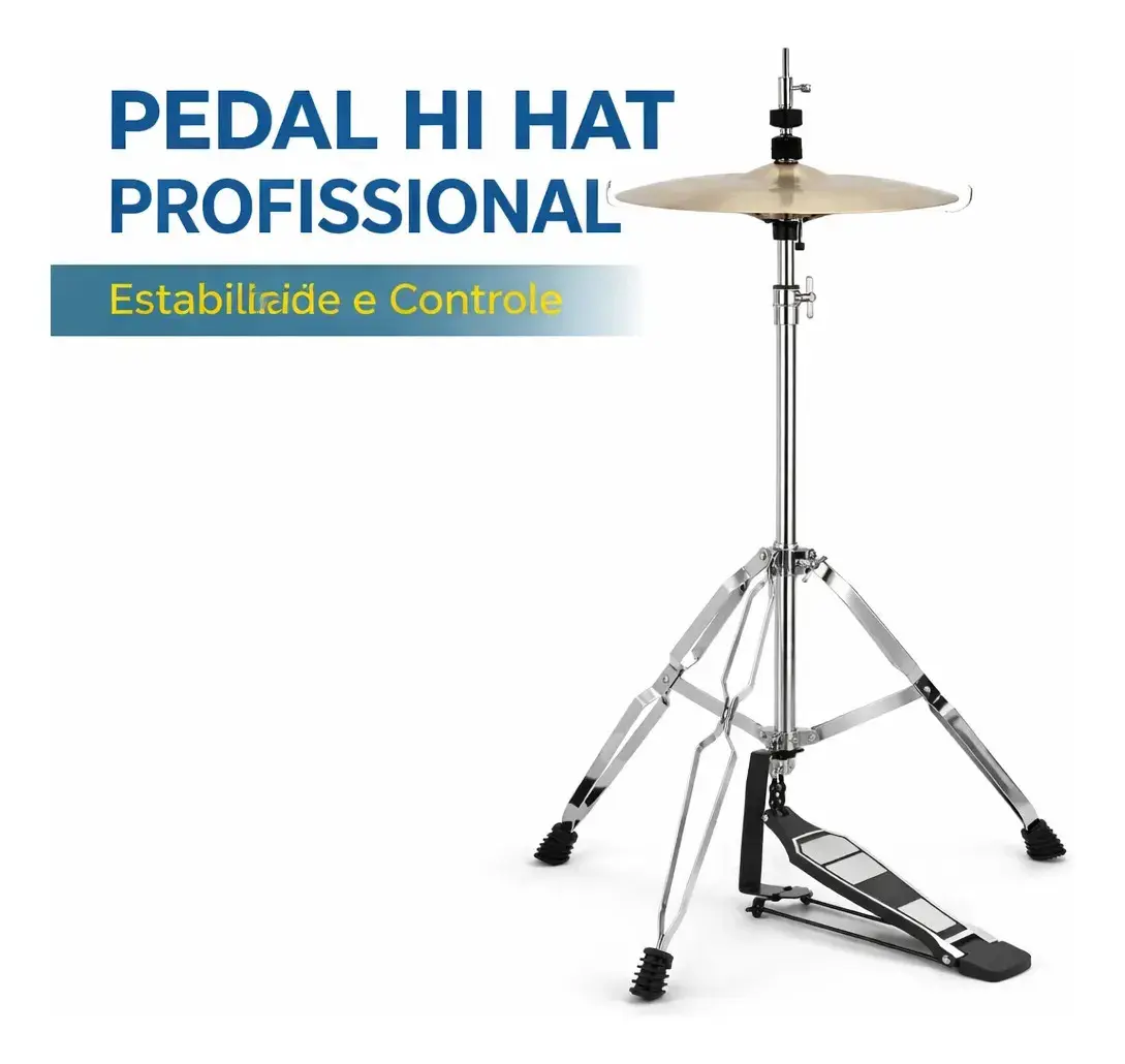 Máquina de Chimbal DC Music Profissional para Bateria com Base Antiderrapante e Estrutura Reforçada