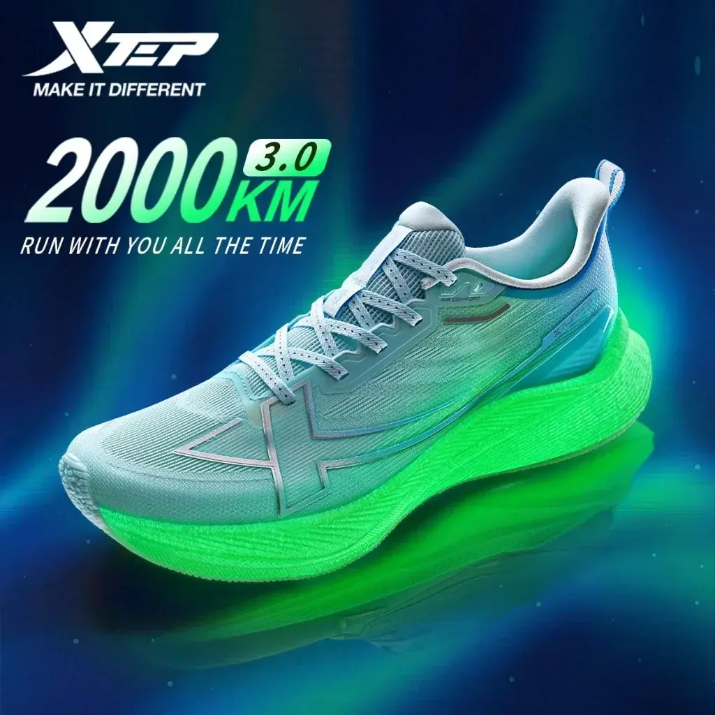Tênis de corrida masculino Xtep 2000km 3.0 2025 primavera leve amortecido resistente ao desgaste tênis de corrida de treinamento 875119110032 - 1