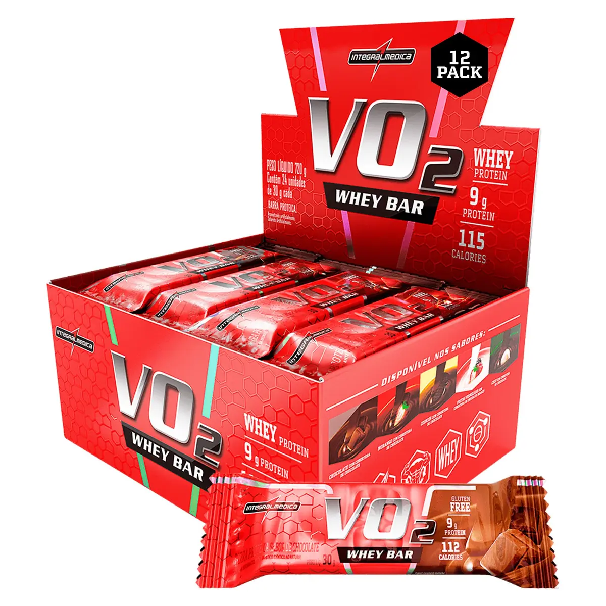 Vo2 Protein Bar Chocolate - 12un