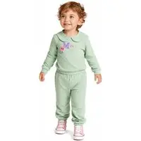 Infantil - Conjunto Menina Vi um Monstrinho Alphabeto Verde