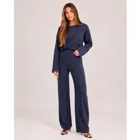Conjunto Fem Trico 90649 - 90650 Azul Jeans 206oz