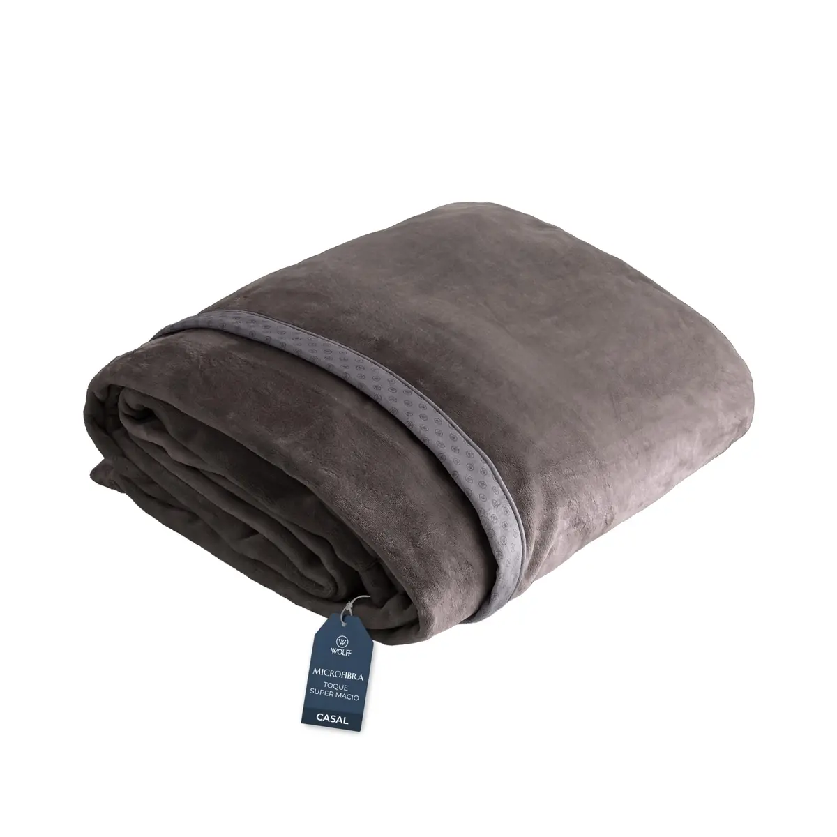 WOLFF - Cobertor Casal Velvet Dream Microfibra Cinza